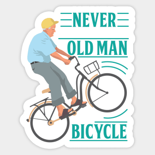 Never Underestimate An Old Man On a Bicycle Sticker